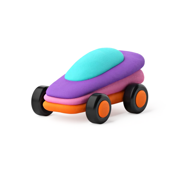 HeyClay - Happy Cars | 6 Potjes - Afbeelding 2