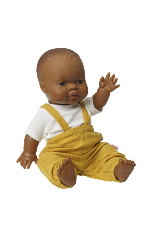 Tuinbroek met T-shirt Okergeel/Wit (28-35cm) voor Gordi pop - Afbeelding 2