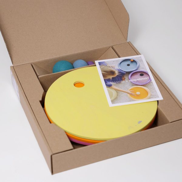 GRIMM'S x Stapelstein® - Rolling Discs - Warm Pastel | 3 Stuks - Afbeelding 5