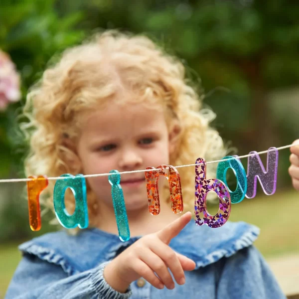 Tickit - Doorschijnende Regenboog Glitterletters - Afbeelding 6