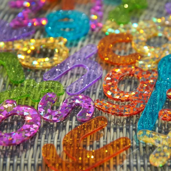 Tickit - Doorschijnende Regenboog Glitterletters - Afbeelding 7