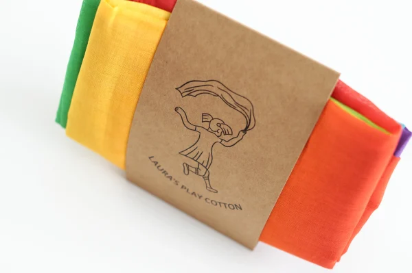 Laura's Play Cotton - Speeldoek | Regenboog | 145 cm x 145 cm - Afbeelding 3