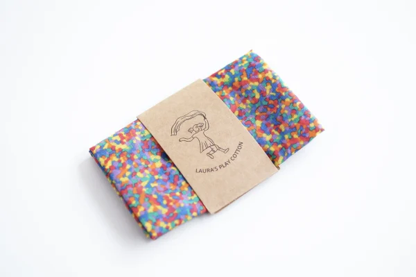 Laura's Play Cotton - Speeldoek | Confetti Rainbow Classic | 50 cm x 50 cm - Afbeelding 4