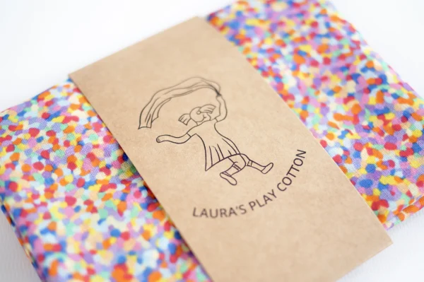 Laura's Play Cotton - Speeldoek | Rainbow Super Confetti | 90 cm x 90 cm - Afbeelding 4